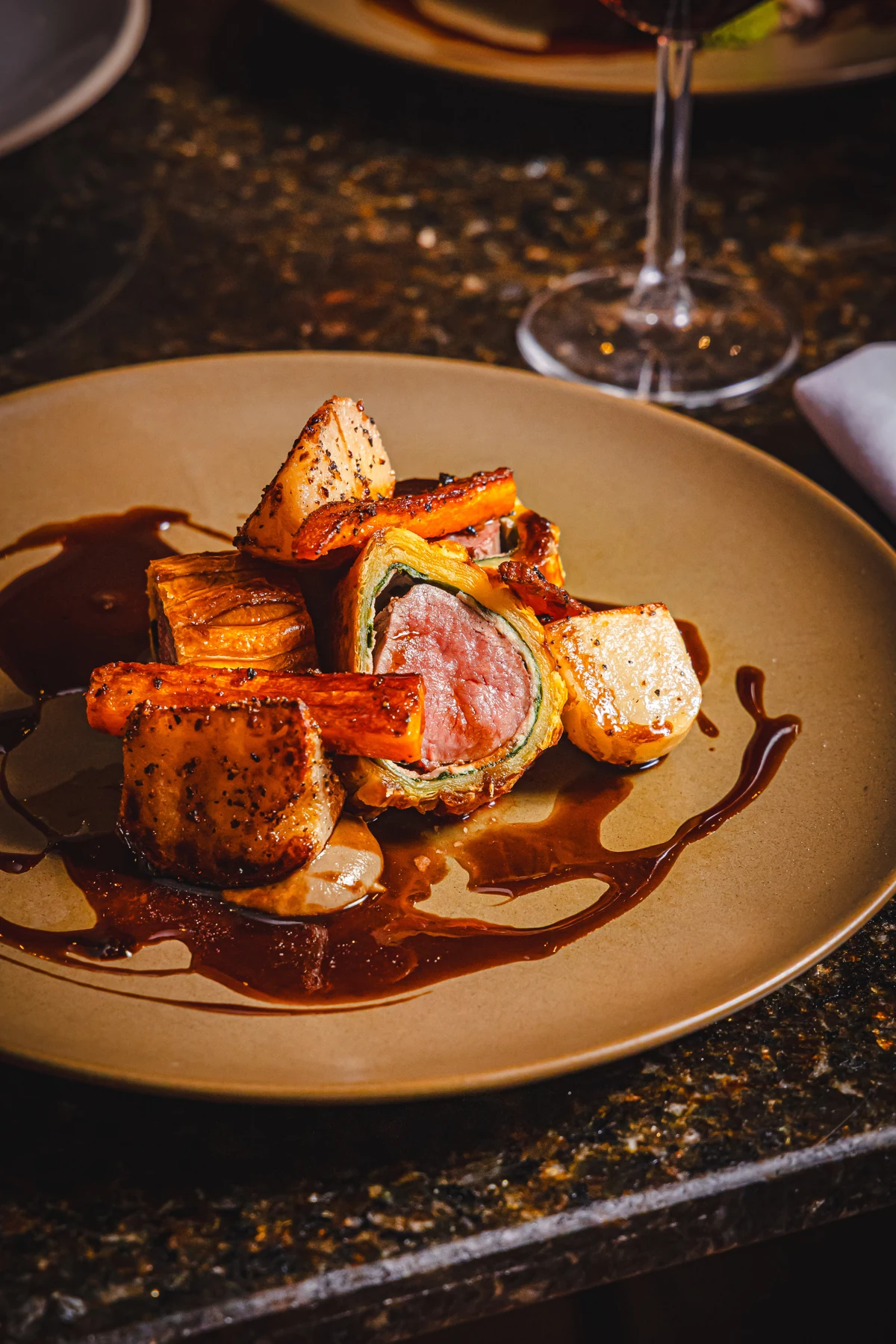 Beautifully plated food at The Whitehall, photographed by Baird Visuals